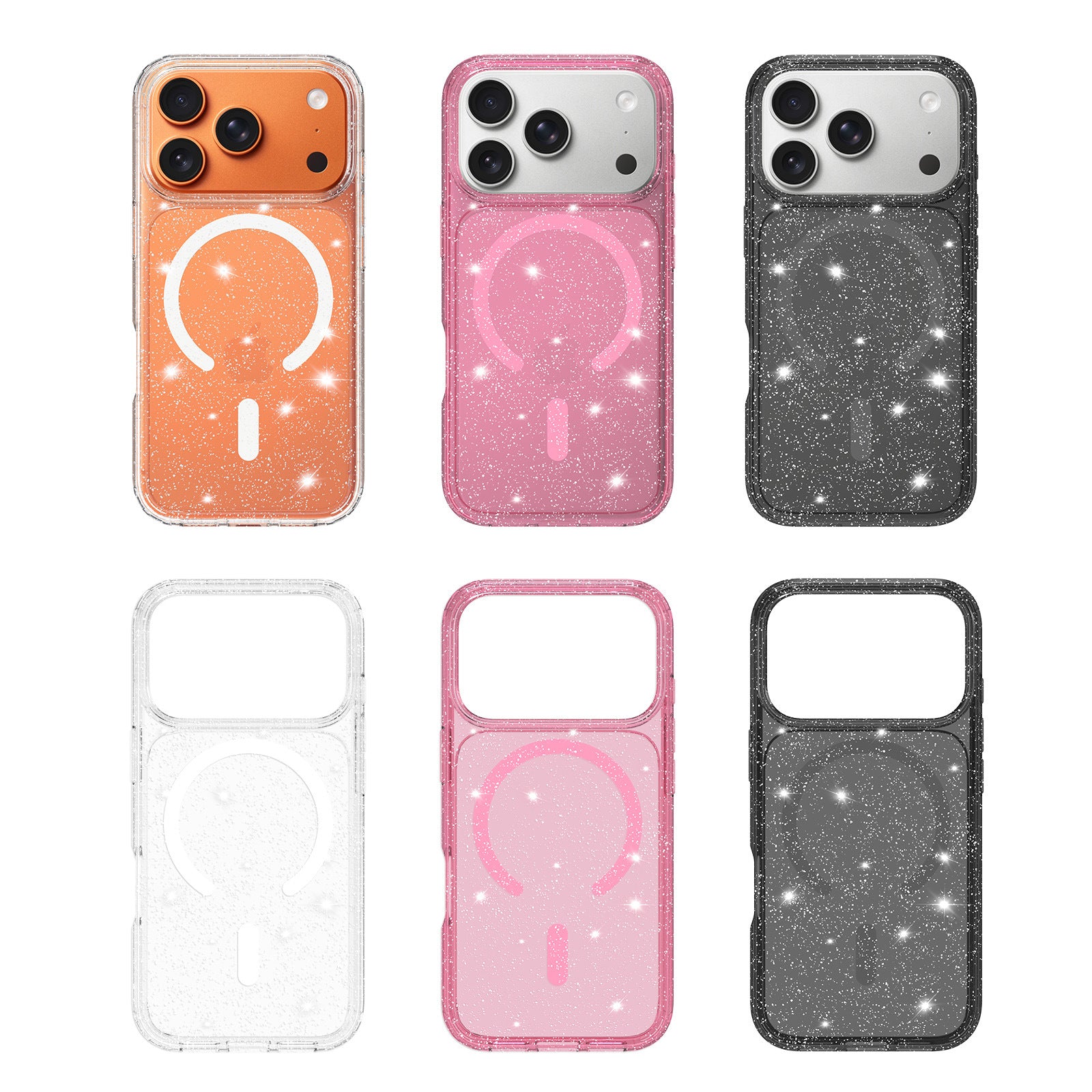 Sanfeng Compatible with Apple16Phone case iPhone17pro Glitter High Transparency Shockproof Protective Case15pm Protective Sleeve