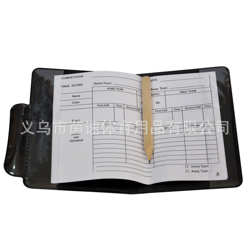 Wholesale football red and yellow cards, pencil with holster, referee red and yellow cards, record book red and yellow cards referee tools