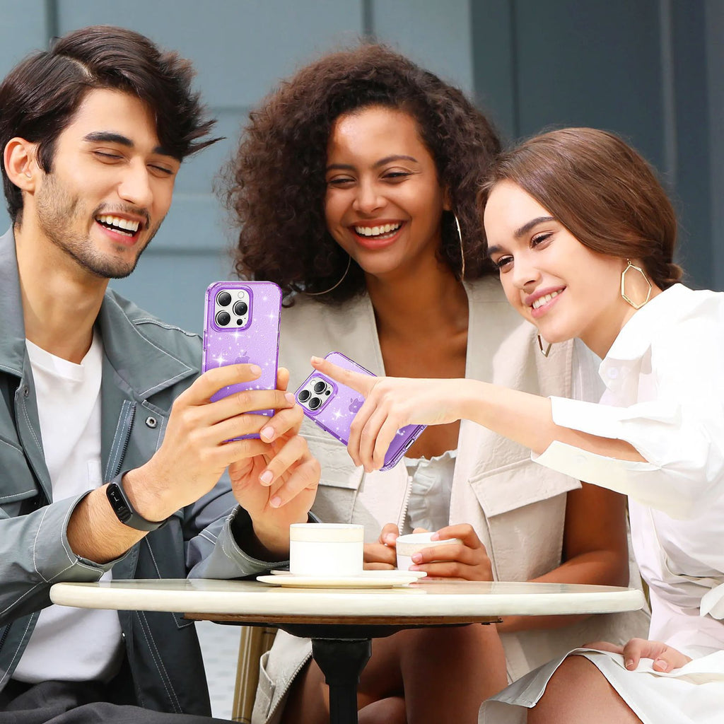 Apple17Phone case iPhone15Pro Magnetic case compatible with starry sky glitter16Protective Case Anti-Scratch Self-Repairing