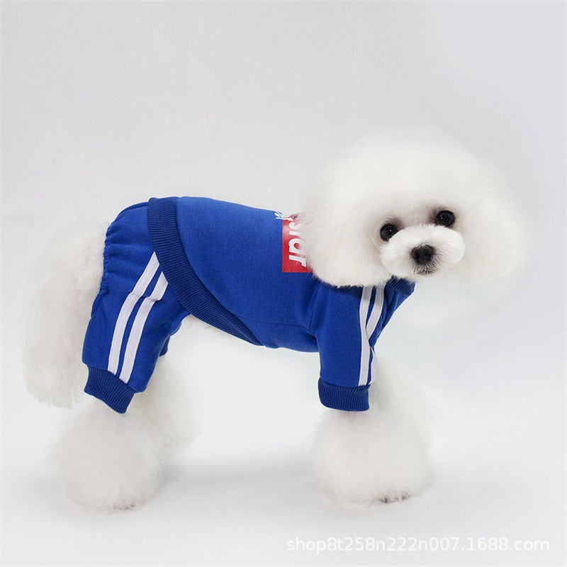 Small dog four-legged sweater Teddy Bigbear Pomeranian autumn and winter dog sportswear trendy skateboard kid puppy clothes