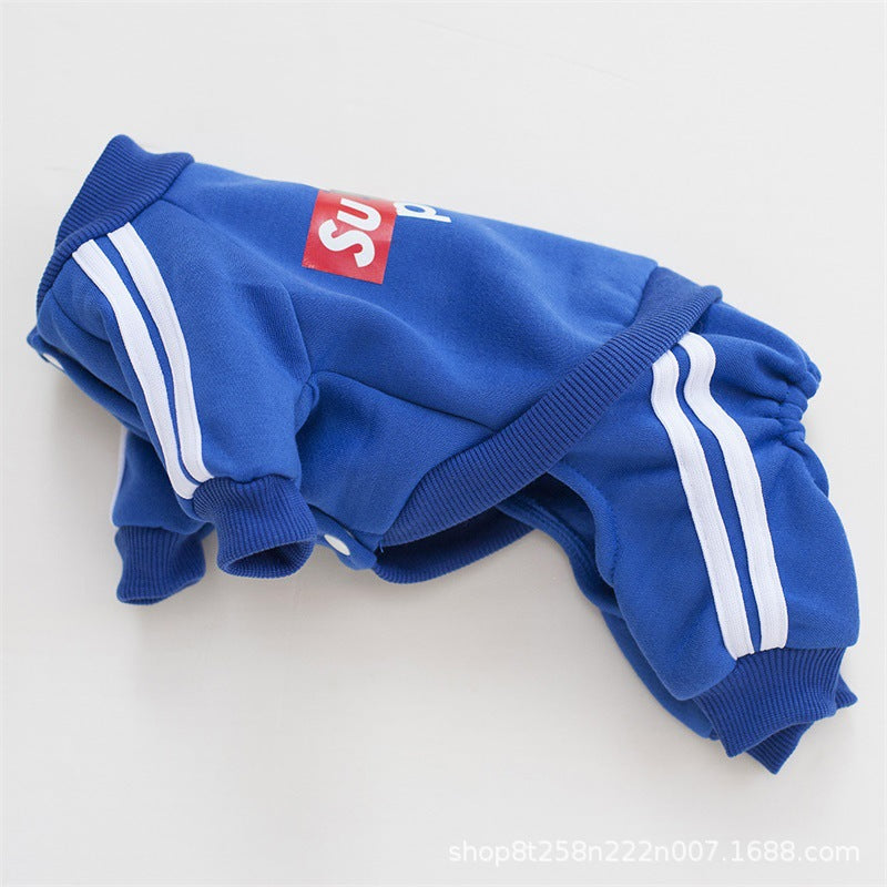 Small dog four-legged sweater Teddy Bigbear Pomeranian autumn and winter dog sportswear trendy skateboard kid puppy clothes