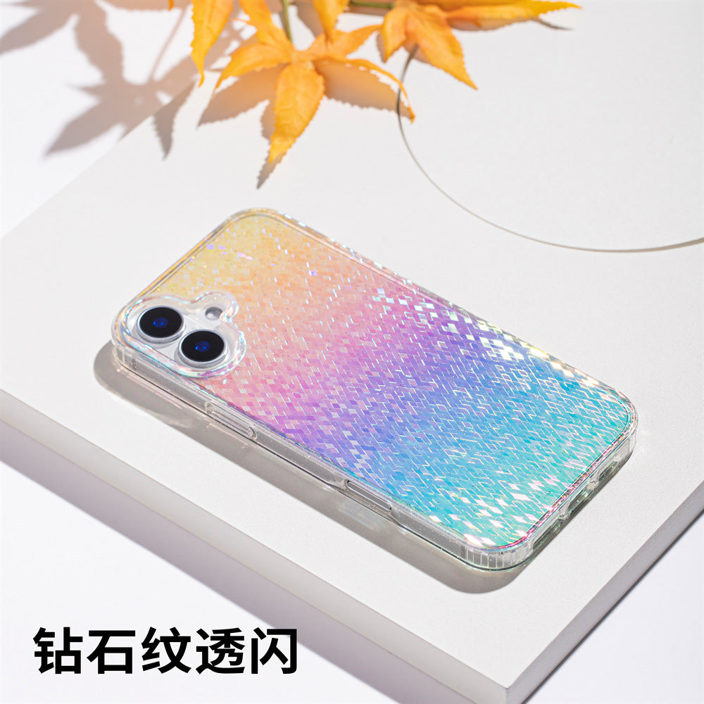 Apple17Phone case iPhone15Pro Magnetic case compatible with starry sky glitter16Protective Case Anti-Scratch Self-Repairing