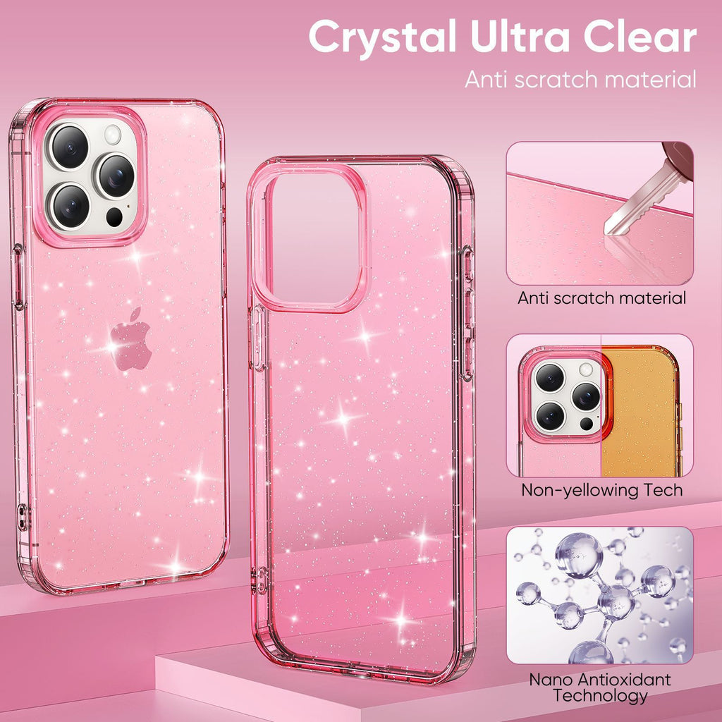 Apple17Phone case iPhone15Pro Magnetic case compatible with starry sky glitter16Protective Case Anti-Scratch Self-Repairing