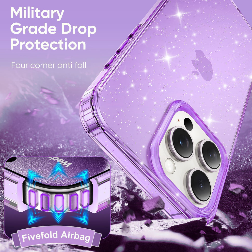 Apple17Phone case iPhone15Pro Magnetic case compatible with starry sky glitter16Protective Case Anti-Scratch Self-Repairing