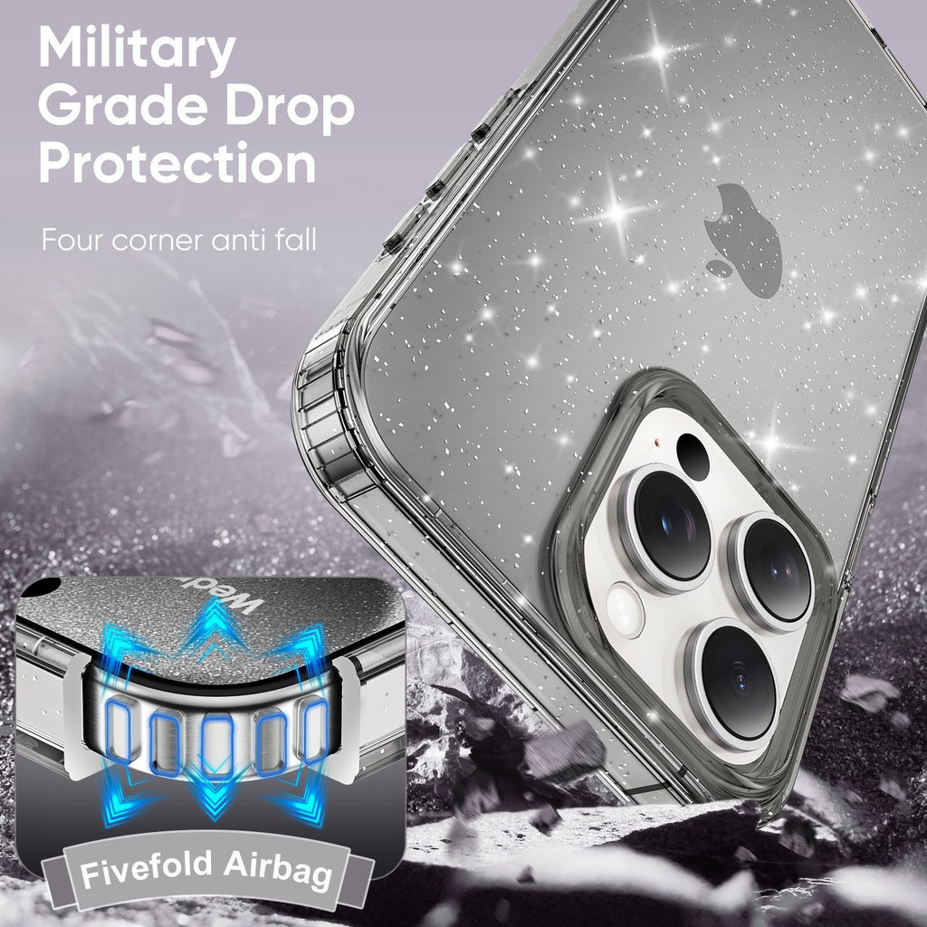 Apple17Phone case iPhone15Pro Magnetic case compatible with starry sky glitter16Protective Case Anti-Scratch Self-Repairing