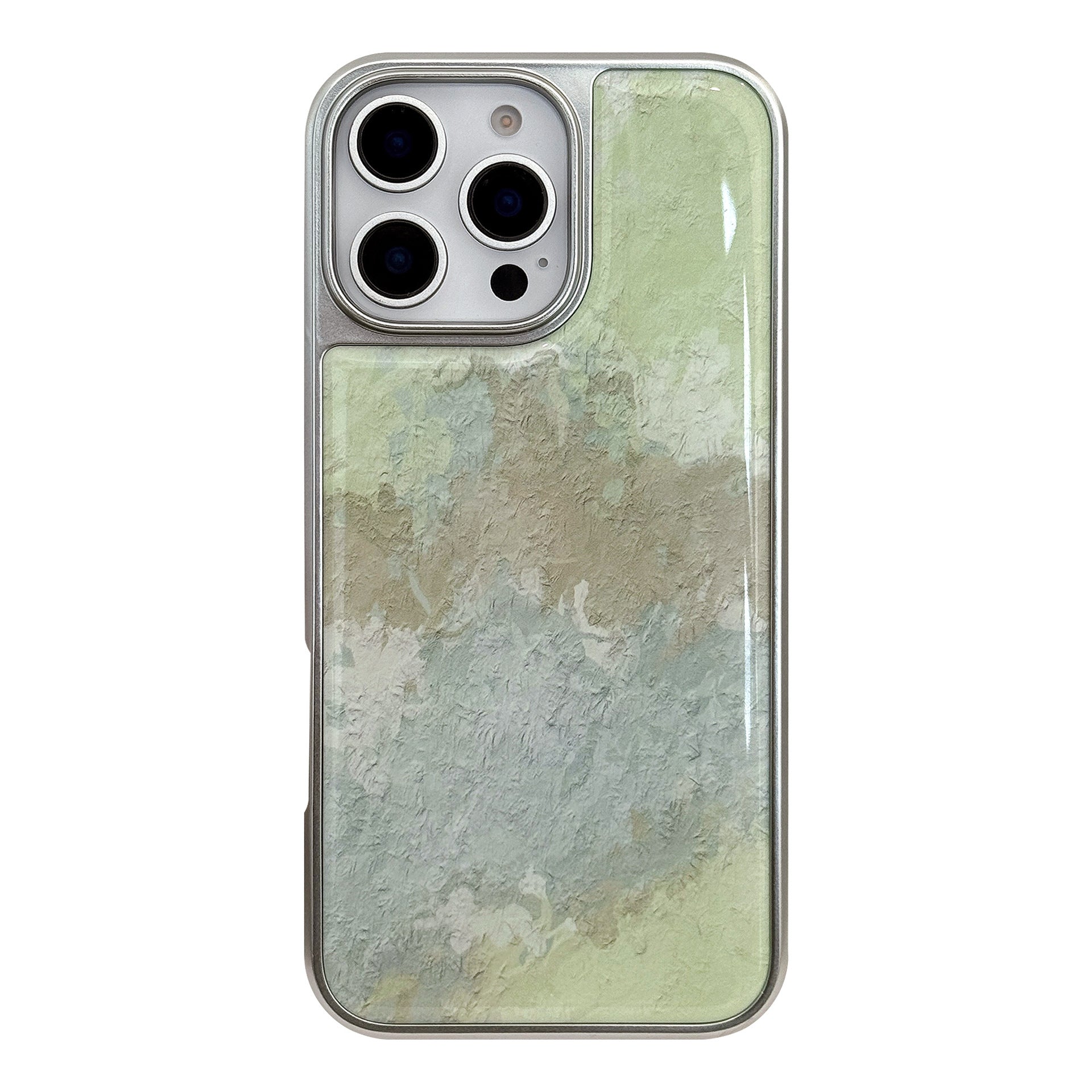 Fresh Green Oil Painting Suitable for Apple15promax Phone case iphone16Epoxy17Advanced14Electroplated Huawei