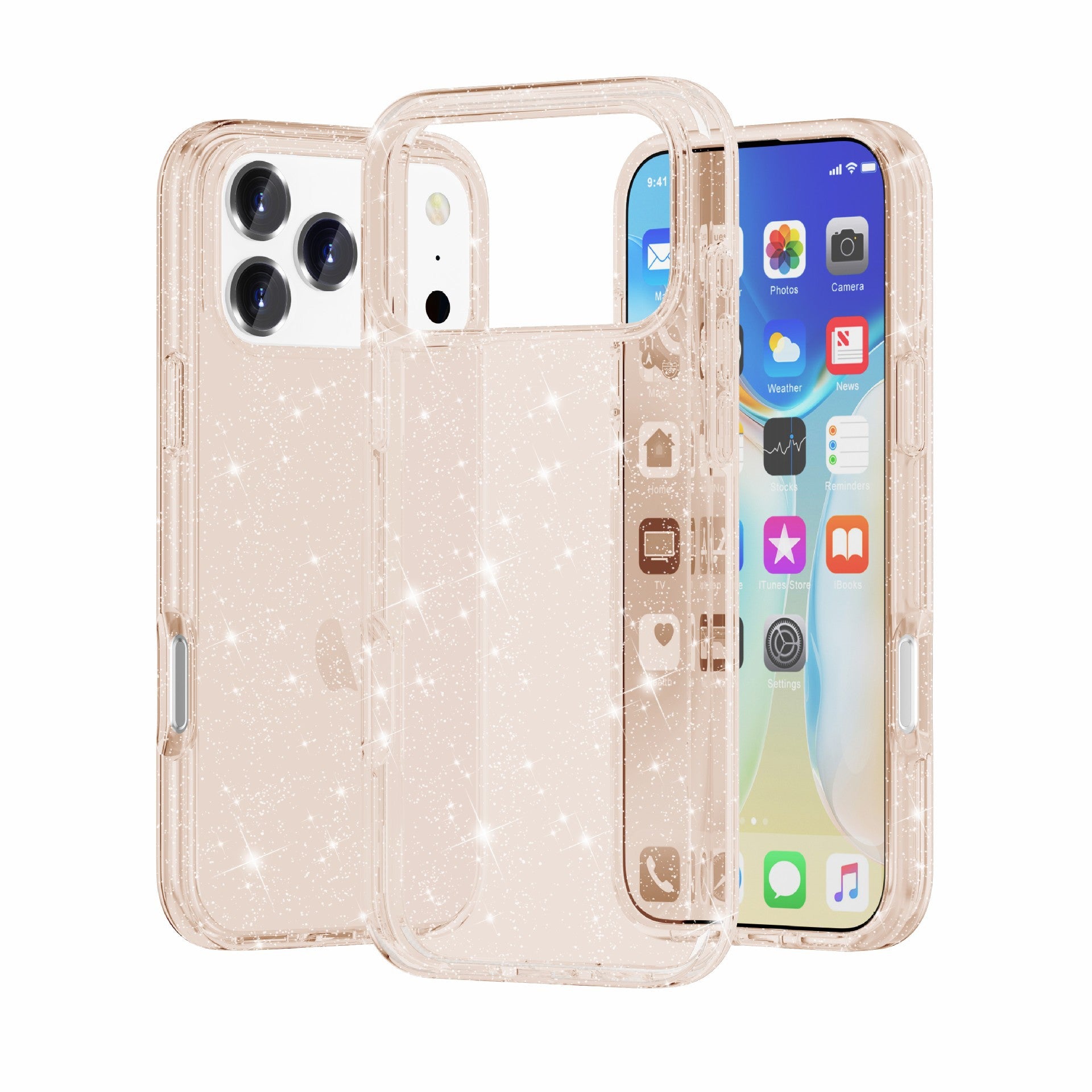iPhone17Pro Terminator Magnetic Phone Case for Apple17Pro Transparent Glitter MagSafe Shell