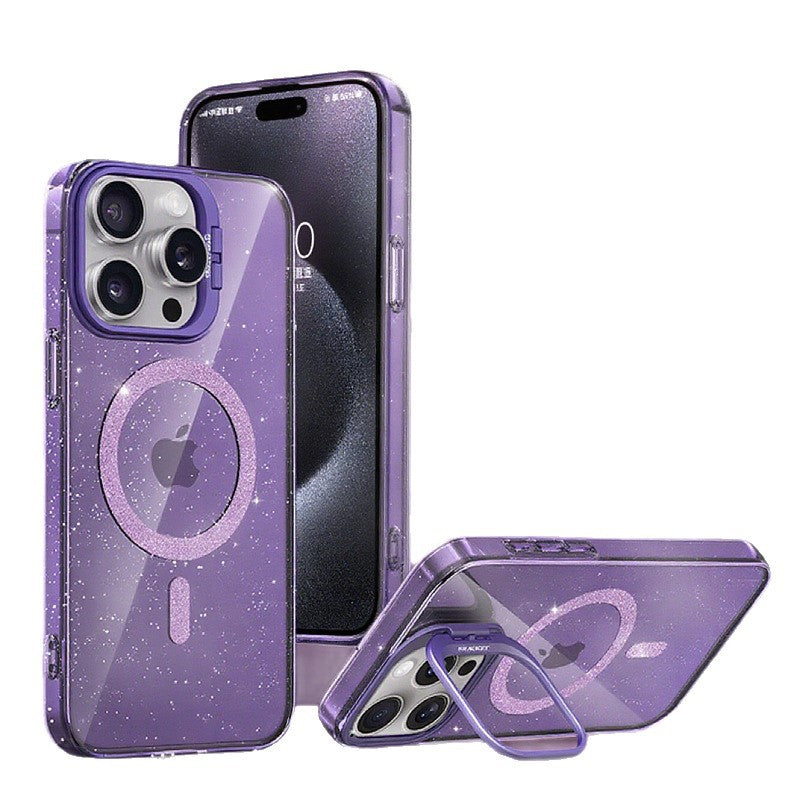 New for Apple iPhone17Magnetic Transparent Glitter Phone Case N52Magnetic Anti-drop16PRO Protective Sleeve