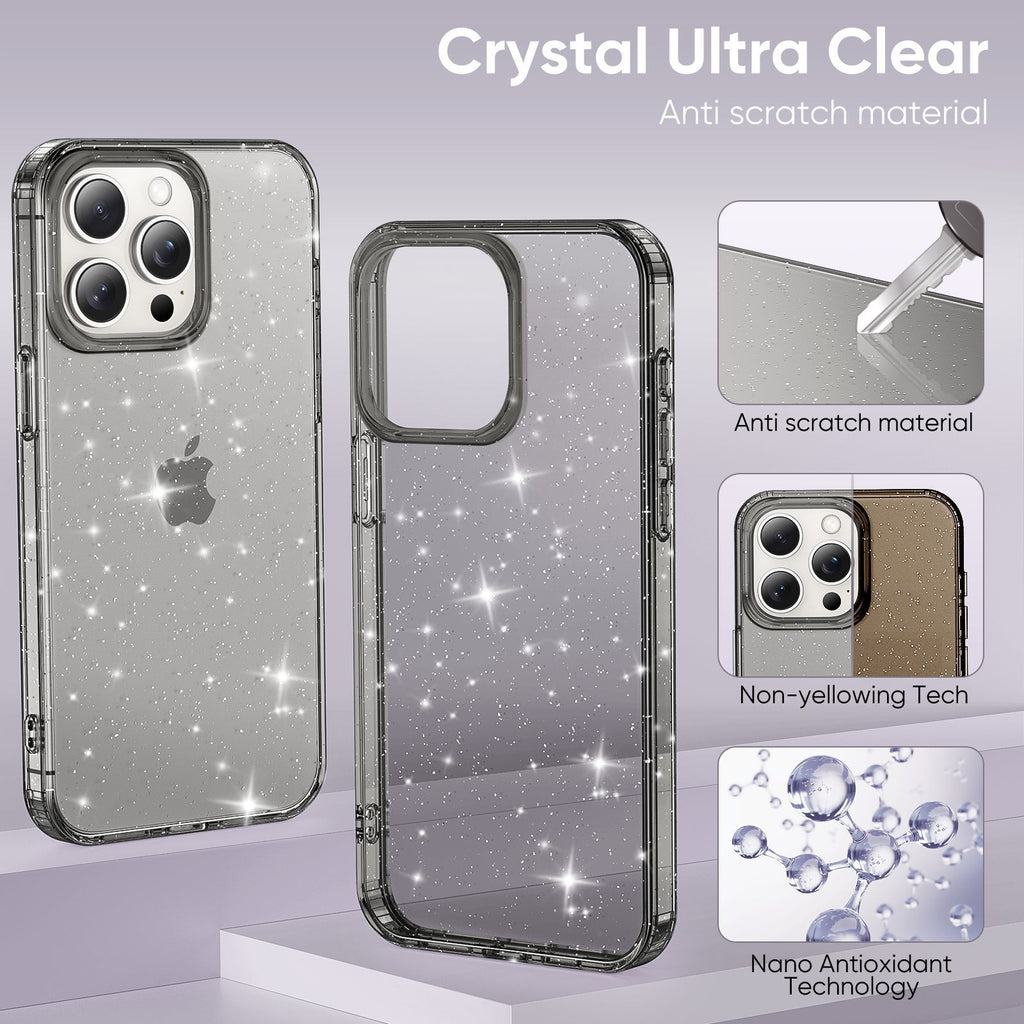 Apple17Phone case iPhone15Pro Magnetic case compatible with starry sky glitter16Protective Case Anti-Scratch Self-Repairing