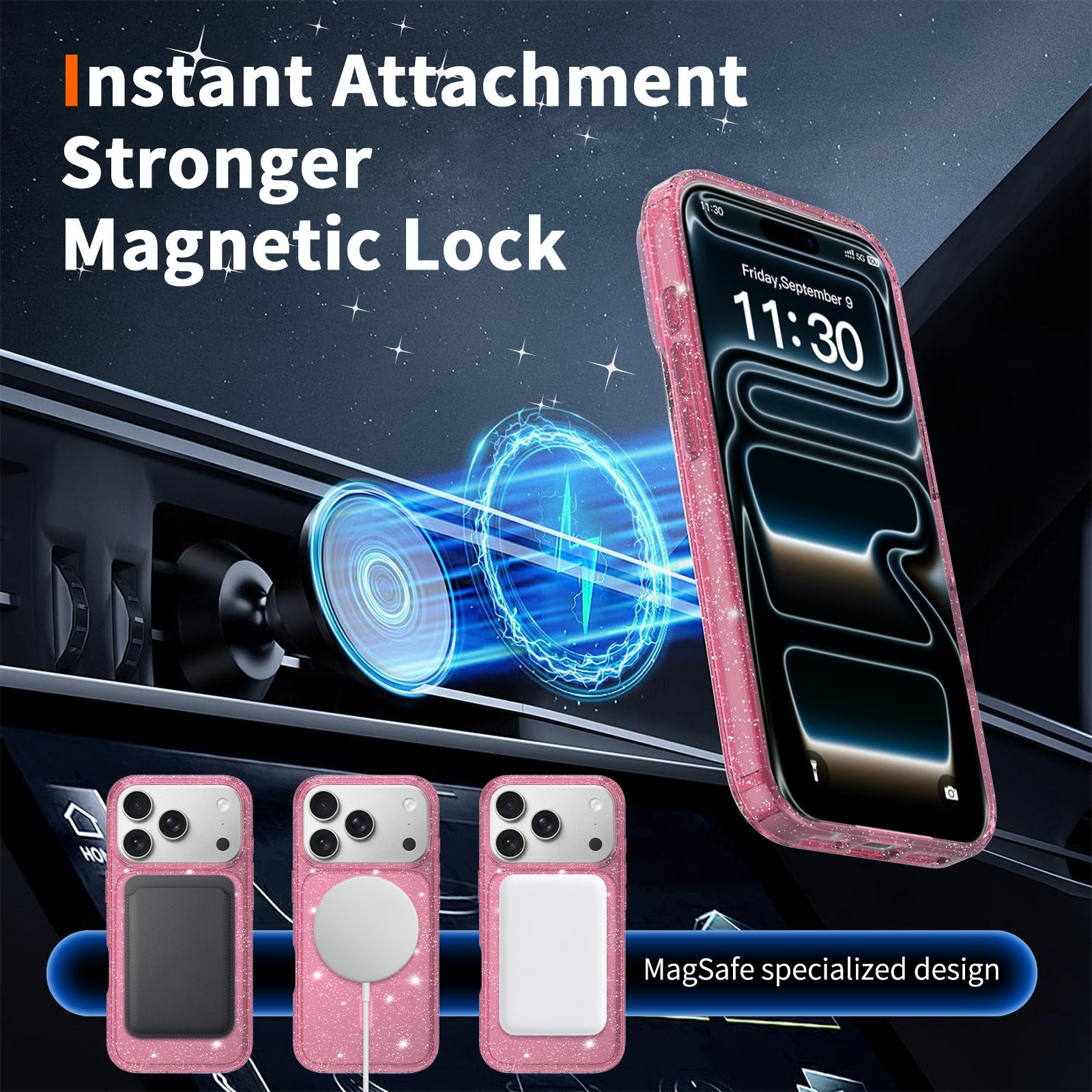 Sanfeng Compatible with Apple16Phone case iPhone17pro Glitter High Transparency Shockproof Protective Case15pm Protective Sleeve