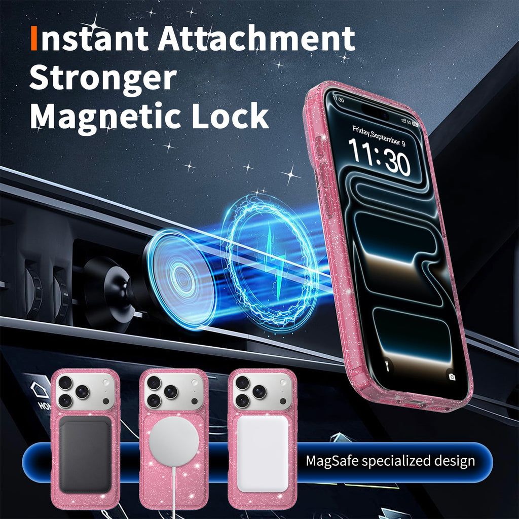 Sanfeng Compatible with Apple16Phone case iPhone17pro Glitter High Transparency Shockproof Protective Case15pm Protective Sleeve