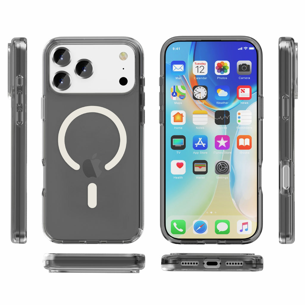 iPhone17Pro Terminator Magnetic Phone Case for Apple17Pro Transparent Glitter MagSafe Shell