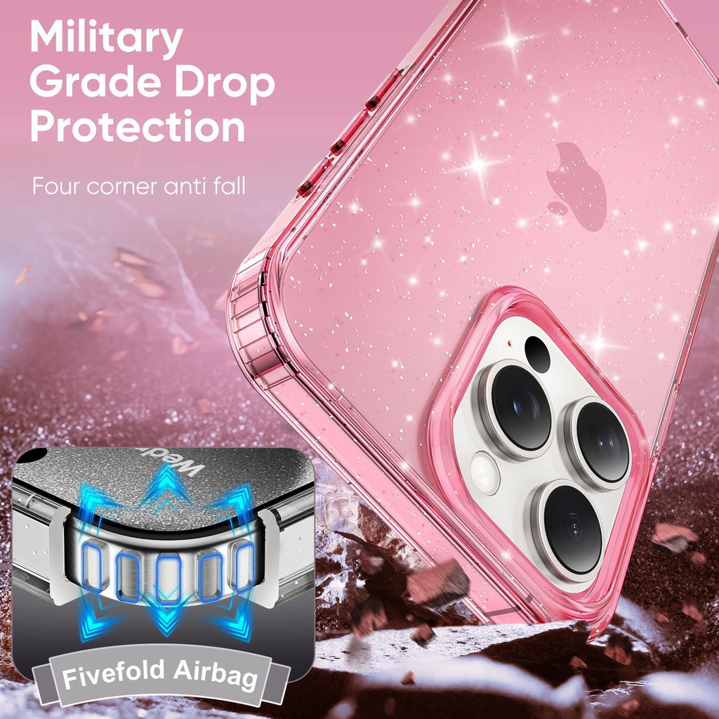 Apple17Phone case iPhone15Pro Magnetic case compatible with starry sky glitter16Protective Case Anti-Scratch Self-Repairing