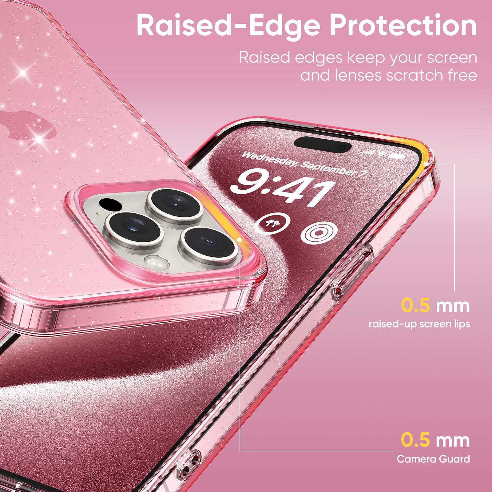Apple17Phone case iPhone15Pro Magnetic case compatible with starry sky glitter16Protective Case Anti-Scratch Self-Repairing