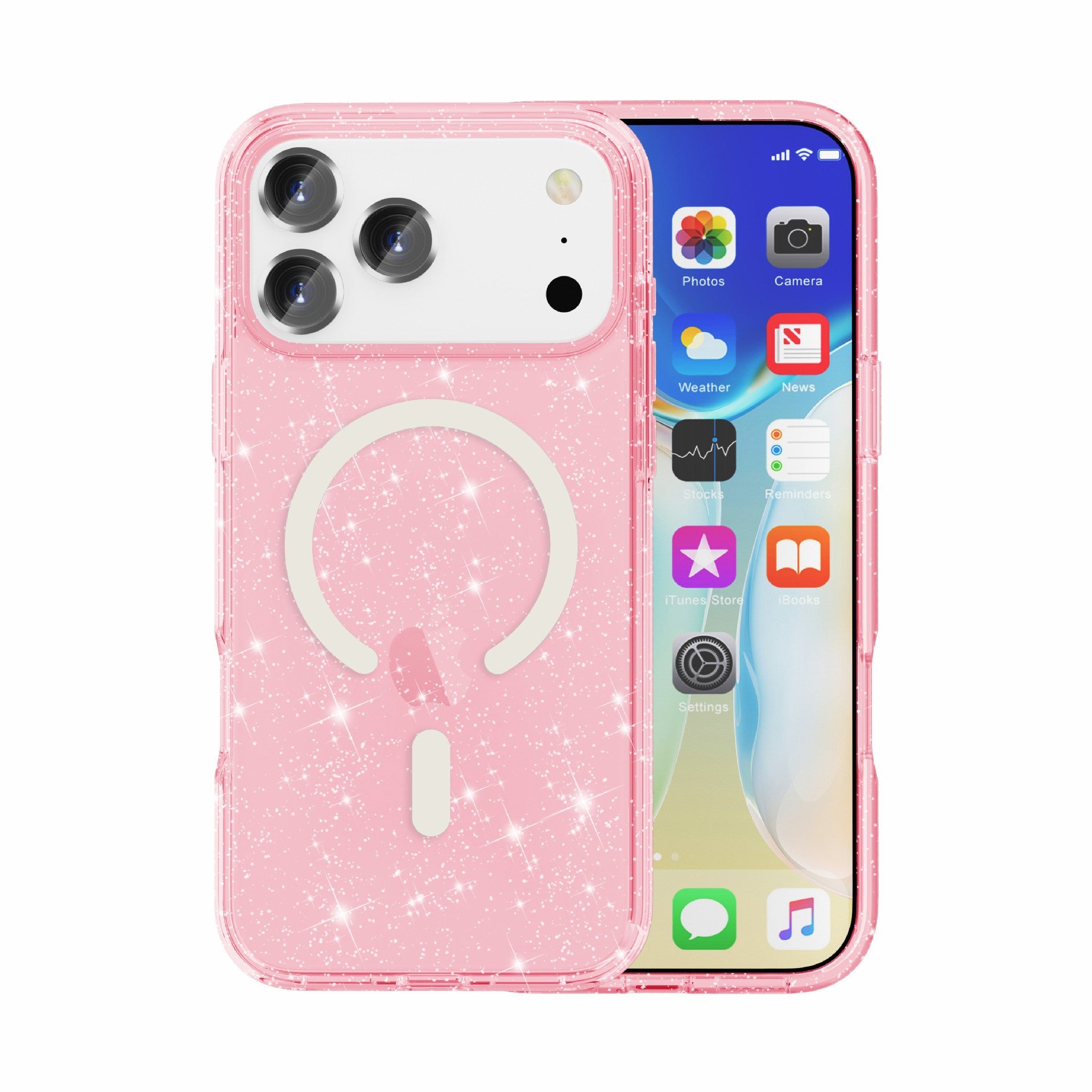 iPhone17Pro Terminator Magnetic Phone Case for Apple17Pro Transparent Glitter MagSafe Shell
