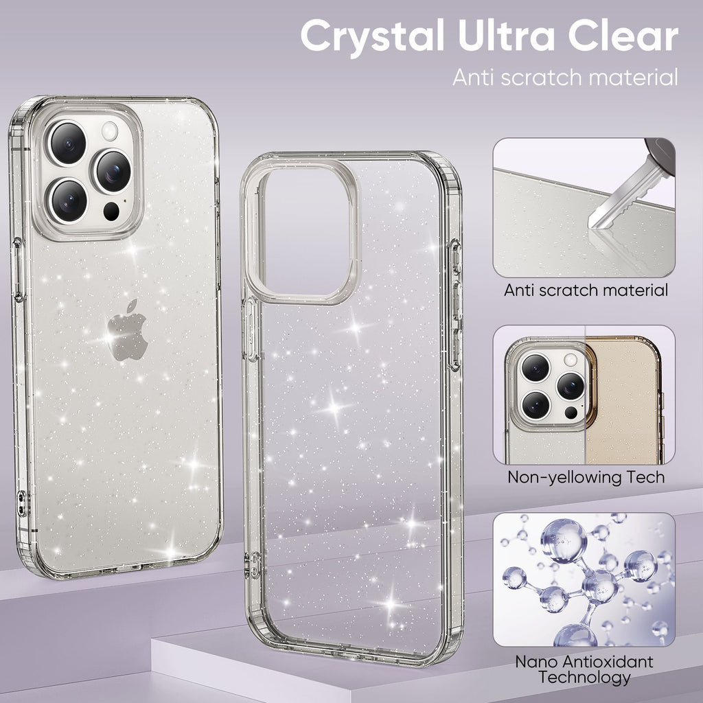 Apple17Phone case iPhone15Pro Magnetic case compatible with starry sky glitter16Protective Case Anti-Scratch Self-Repairing