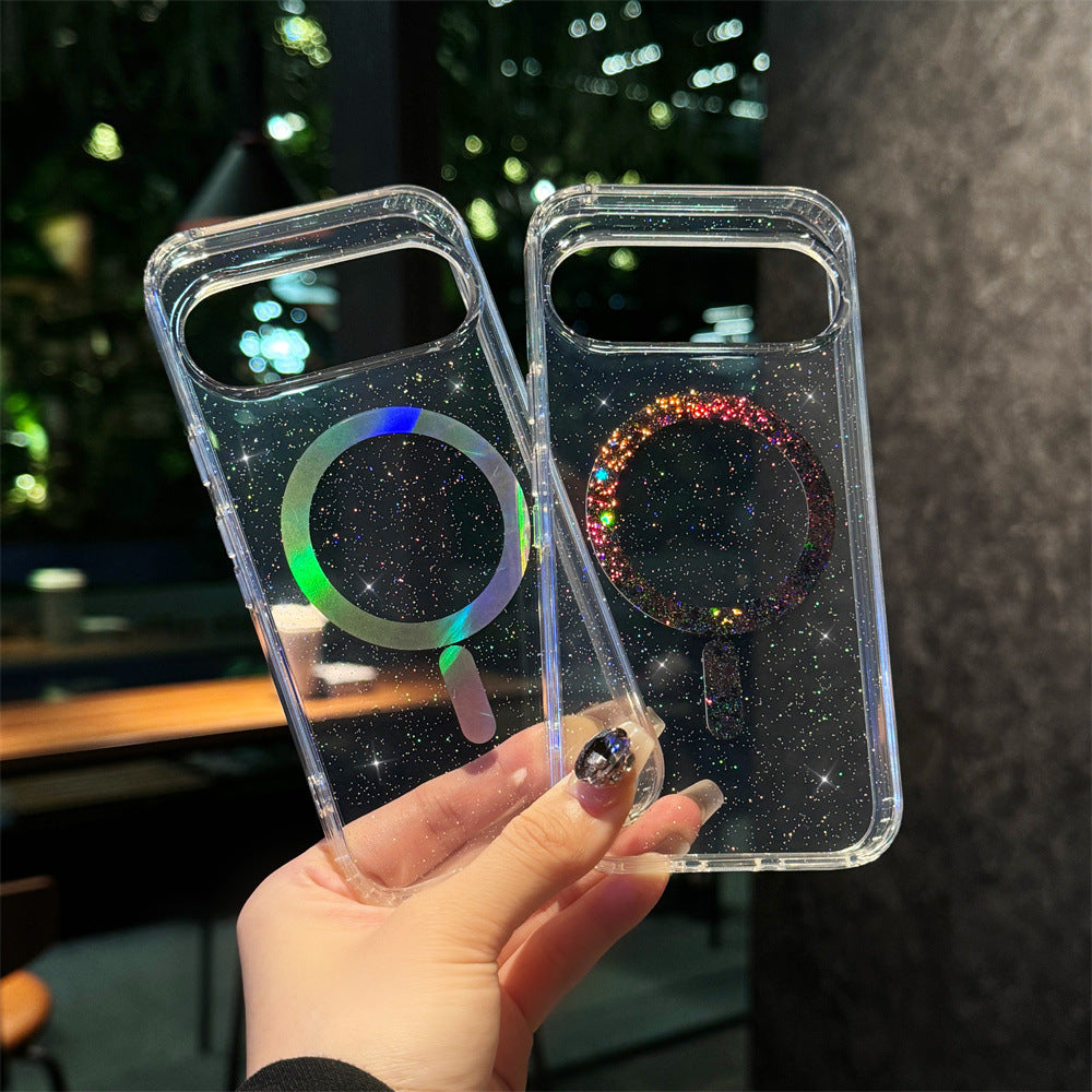 Applicable Google10Phone Case Google9pro Terminator9roXL Glitter Magnetic Transparent Case Cross-Border Protection