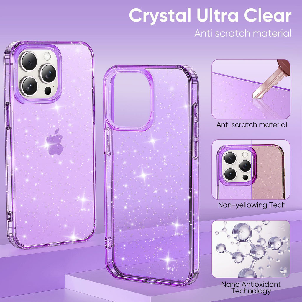 Apple17Phone case iPhone15Pro Magnetic case compatible with starry sky glitter16Protective Case Anti-Scratch Self-Repairing