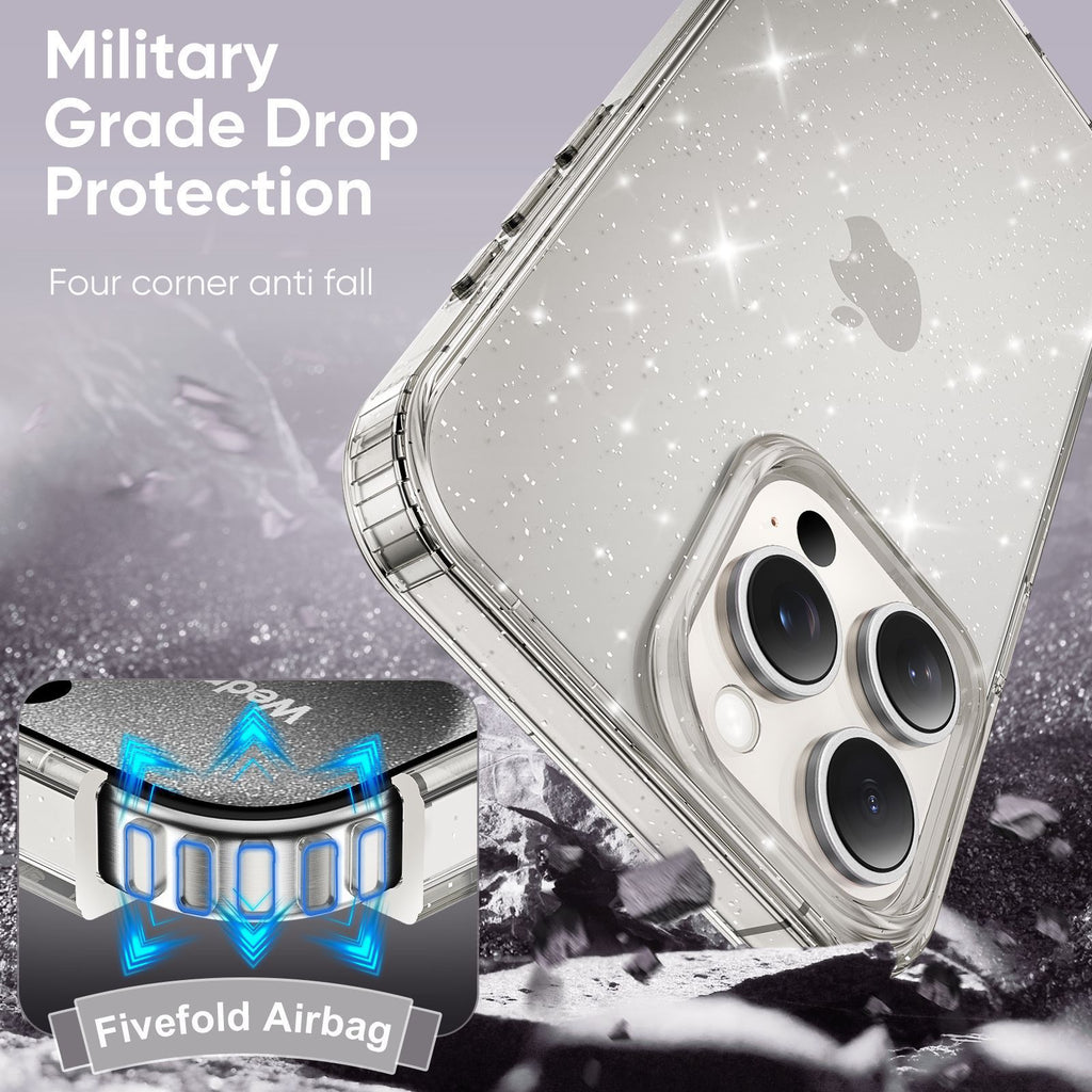 Apple17Phone case iPhone15Pro Magnetic case compatible with starry sky glitter16Protective Case Anti-Scratch Self-Repairing