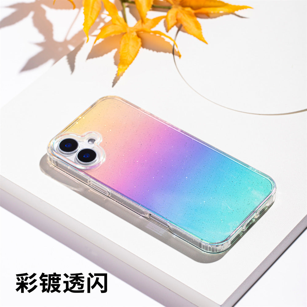 Apple17Phone case iPhone15Pro Magnetic case compatible with starry sky glitter16Protective Case Anti-Scratch Self-Repairing