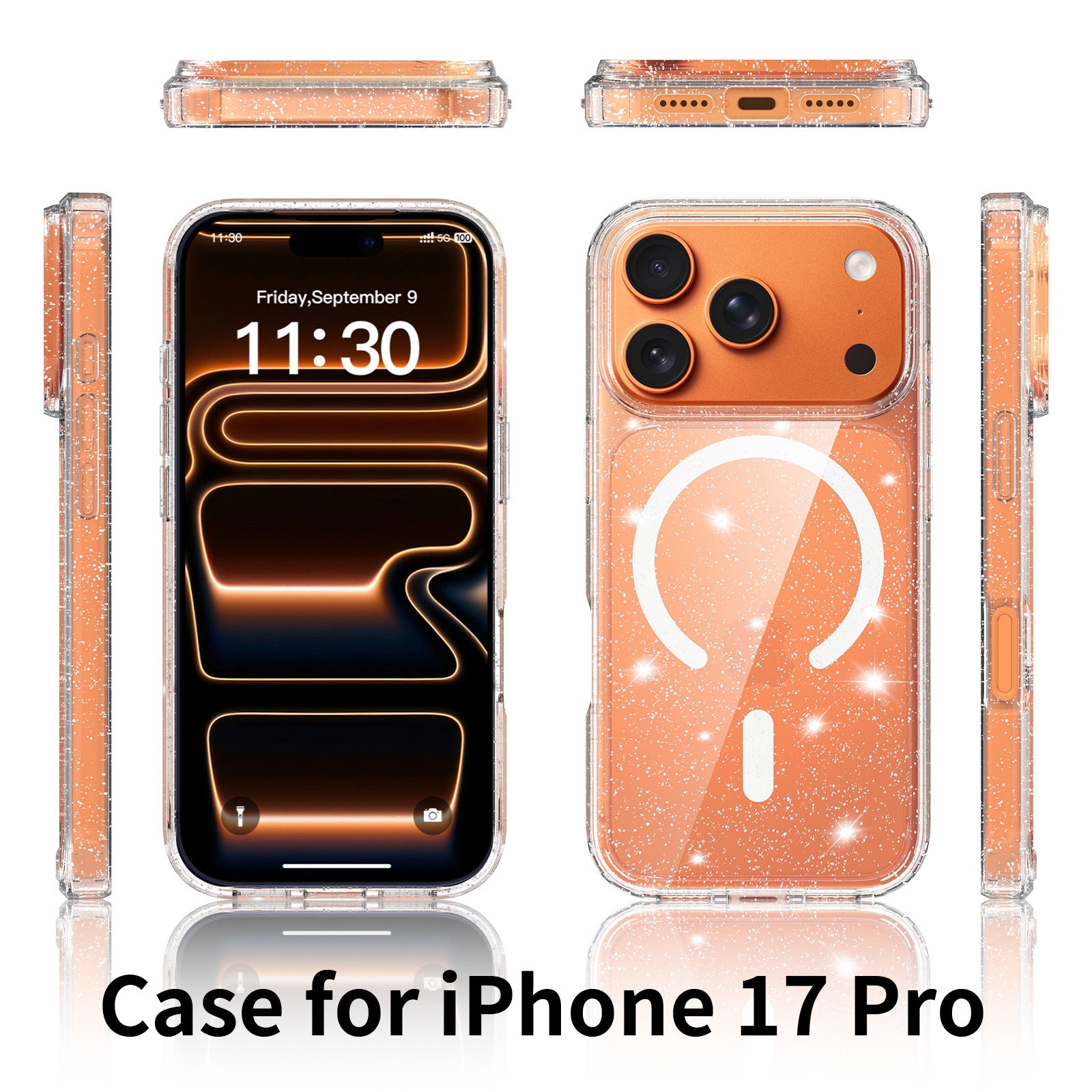 Sanfeng Compatible with Apple16Phone case iPhone17pro Glitter High Transparency Shockproof Protective Case15pm Protective Sleeve