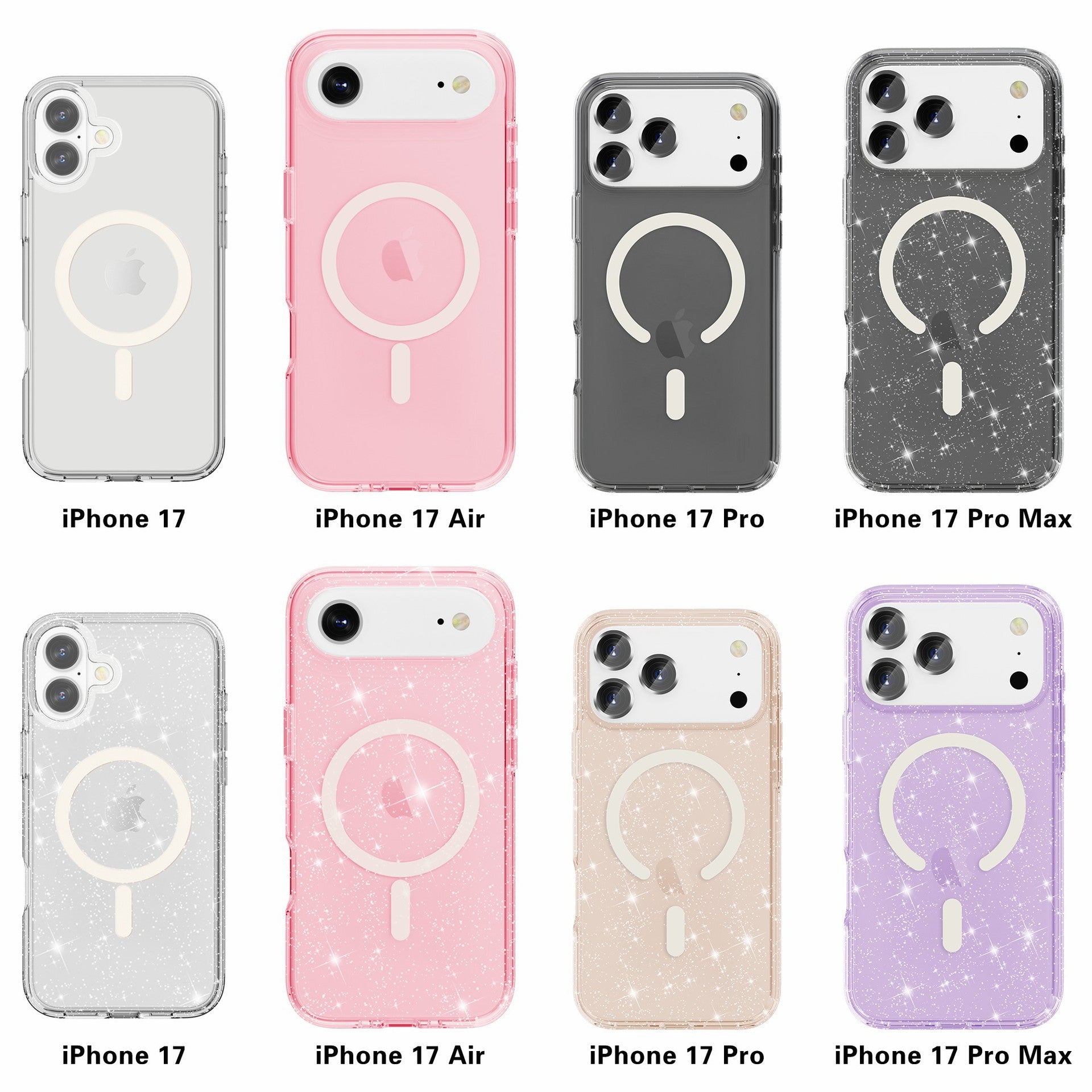 iPhone17Pro Terminator Magnetic Phone Case for Apple17Pro Transparent Glitter MagSafe Shell