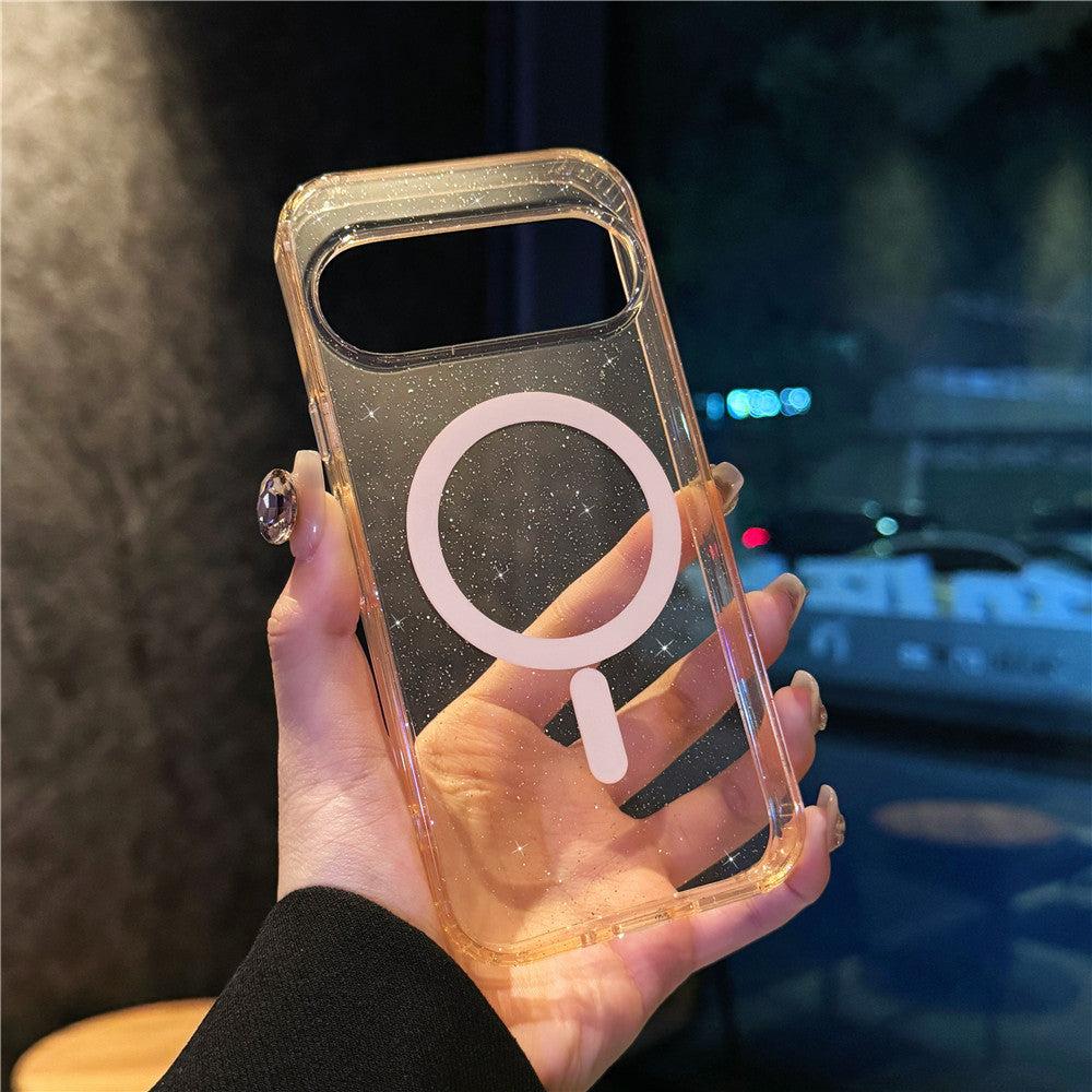 Applicable Google10Phone Case Google9pro Terminator9roXL Glitter Magnetic Transparent Case Cross-Border Protection