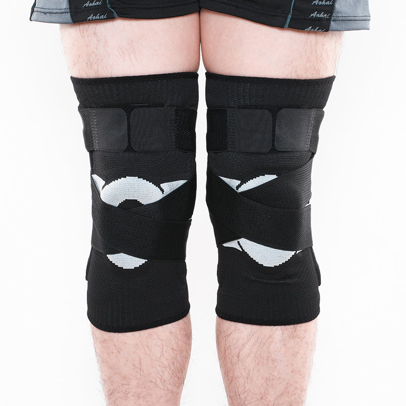 Silicone anti-skid shock-absorbing knee pads, spring support knee pads, sports knee pads, straps, pressurized basketball running joint protection