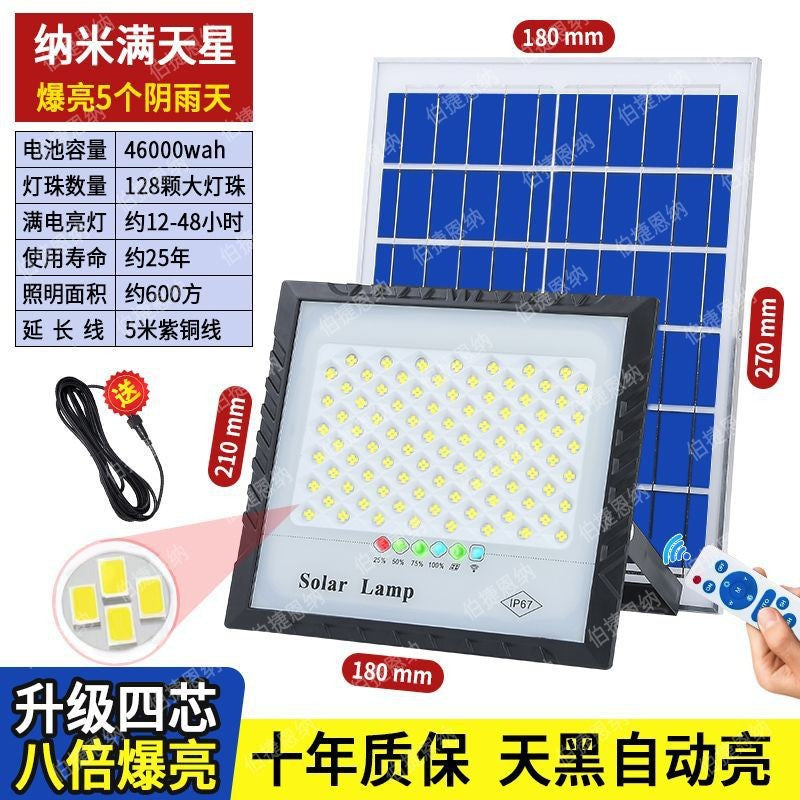 2024 new smart solar lighting, automatic light in the dark, indoor and outdoor solar garden floodlight