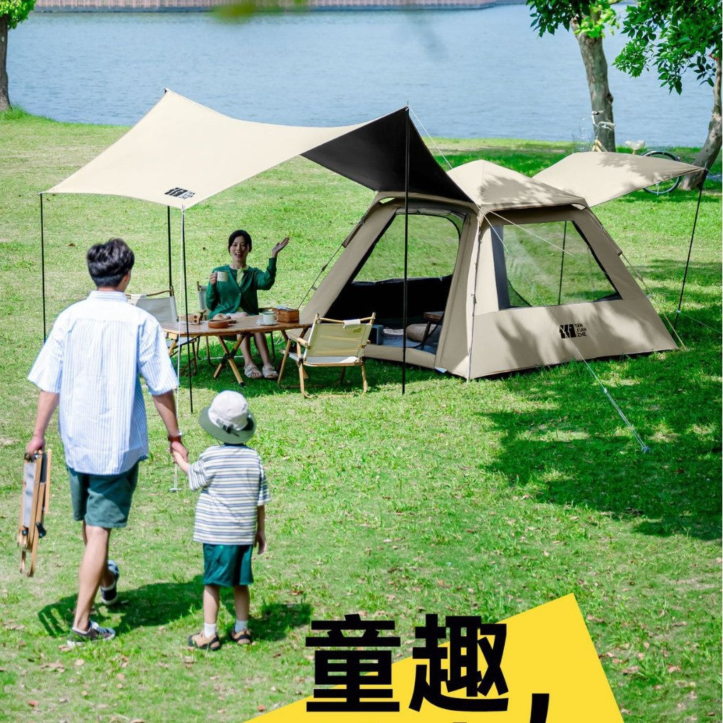 Explorer tent outdoor camping overnight portable folding canopy 2-in-1 camping full set of equipment fully automatic