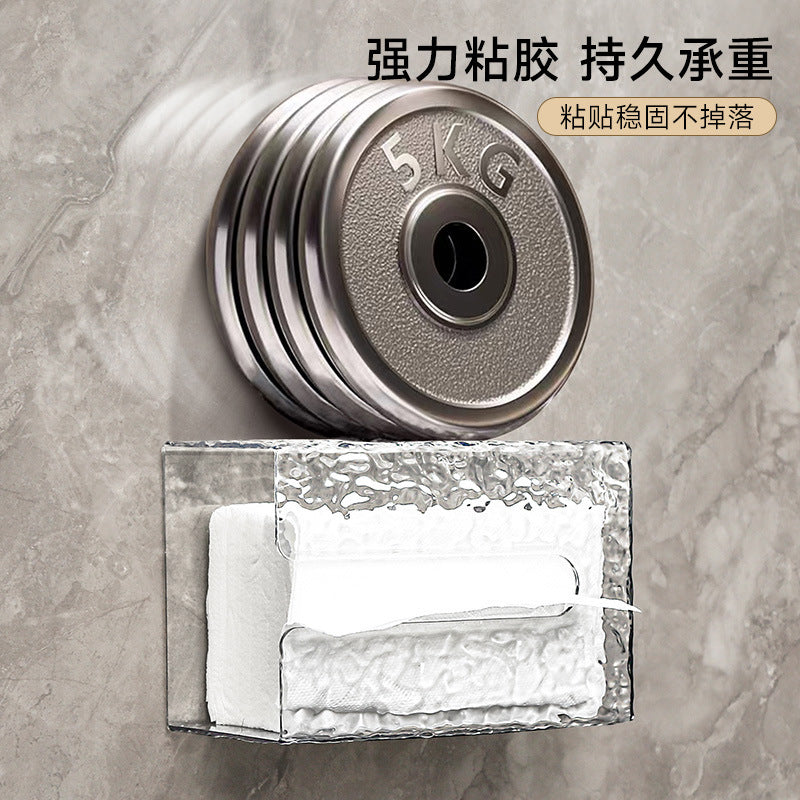 Glacier pattern face towel tissue box, wall-mounted household storage box, light luxury bathroom kitchen pumping carton