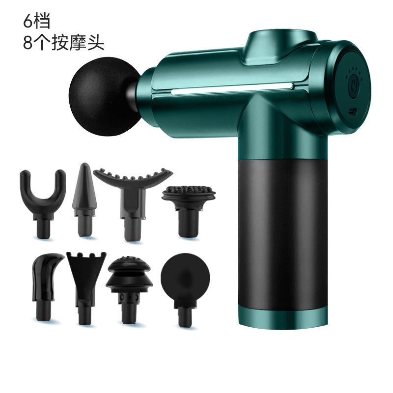 Cross-border fascia mini portable stretch multi-head muscle rechargeable massager household stretch high-frequency head fitness