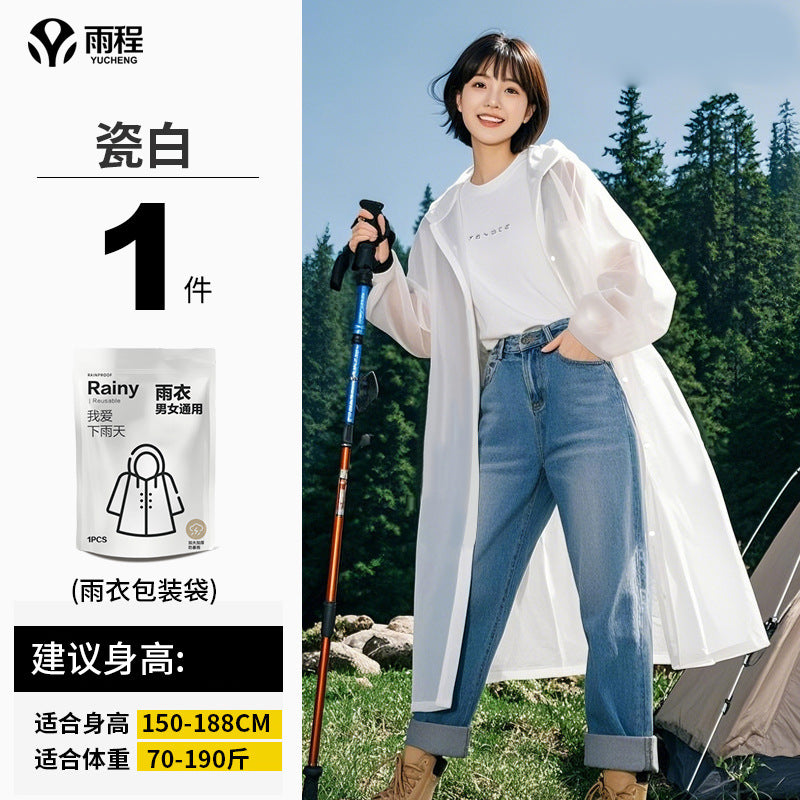 Manufacturer wholesale non-disposable raincoat eva adult thickened outdoor hiking portable one-piece raincoat