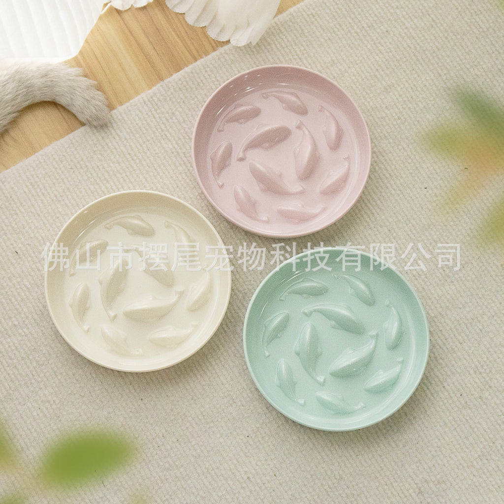 Cross-border goldfish pet slow food bowl anti-choking feeder non-slip and anti-knock cat bowl dog bowl pet supplies eating utensils