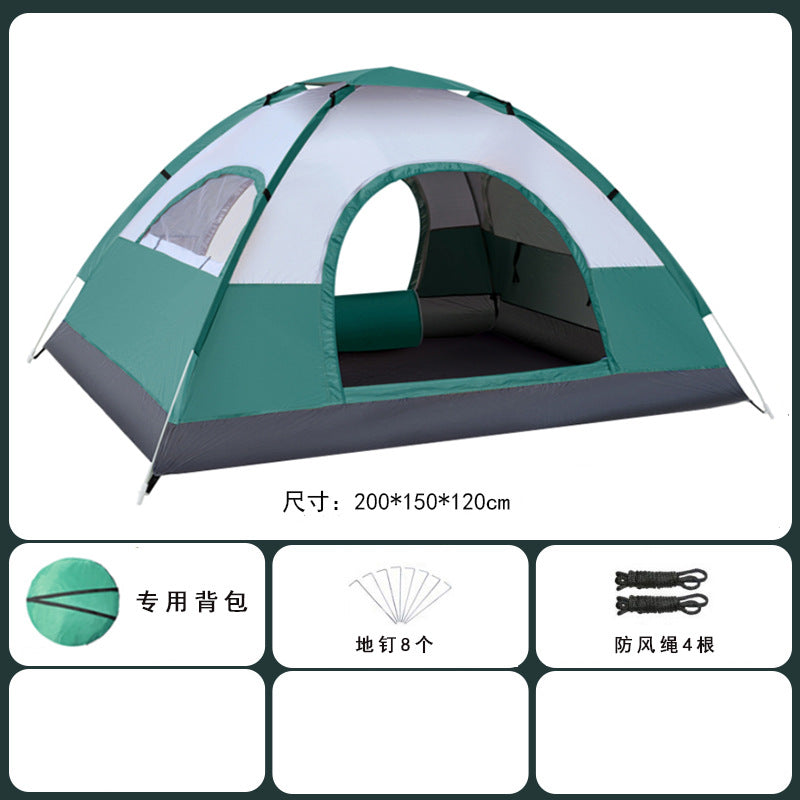 Tent outdoor 2 people camping Thickened equipment Portable automatic pop-up 3-4 people camping Outdoor rain protection Beach sun protection