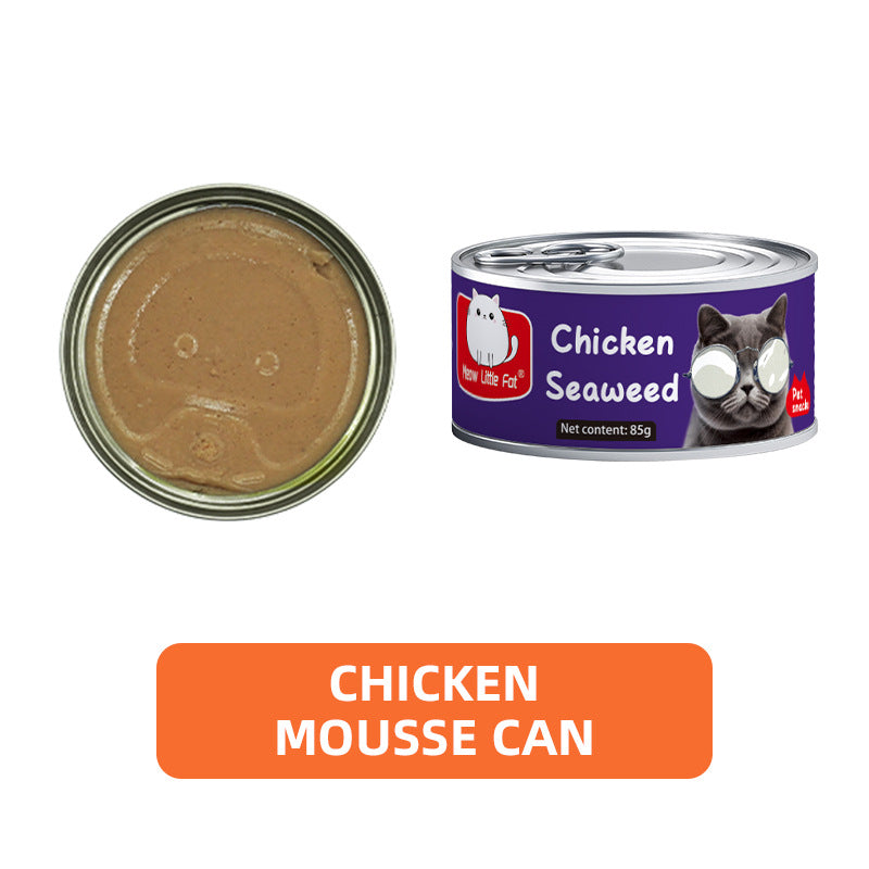 English Cross-border Canned Cat Pet Adult Cat Kitten 85g Foreign Trade Wholesale Full Price Universal Chicken Mousse Canned Cat
