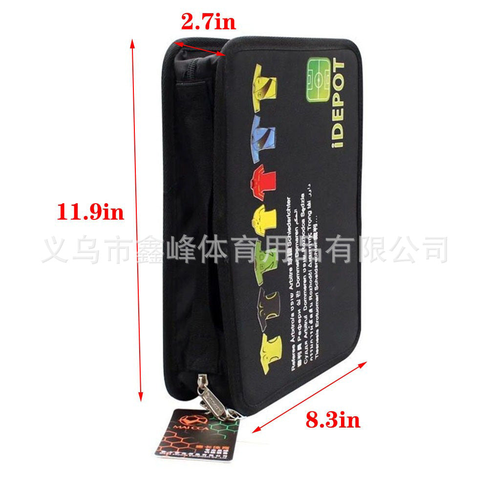 Football referee tool bag Football coach equipment Red and yellow card edge picker Barometer record book tool set