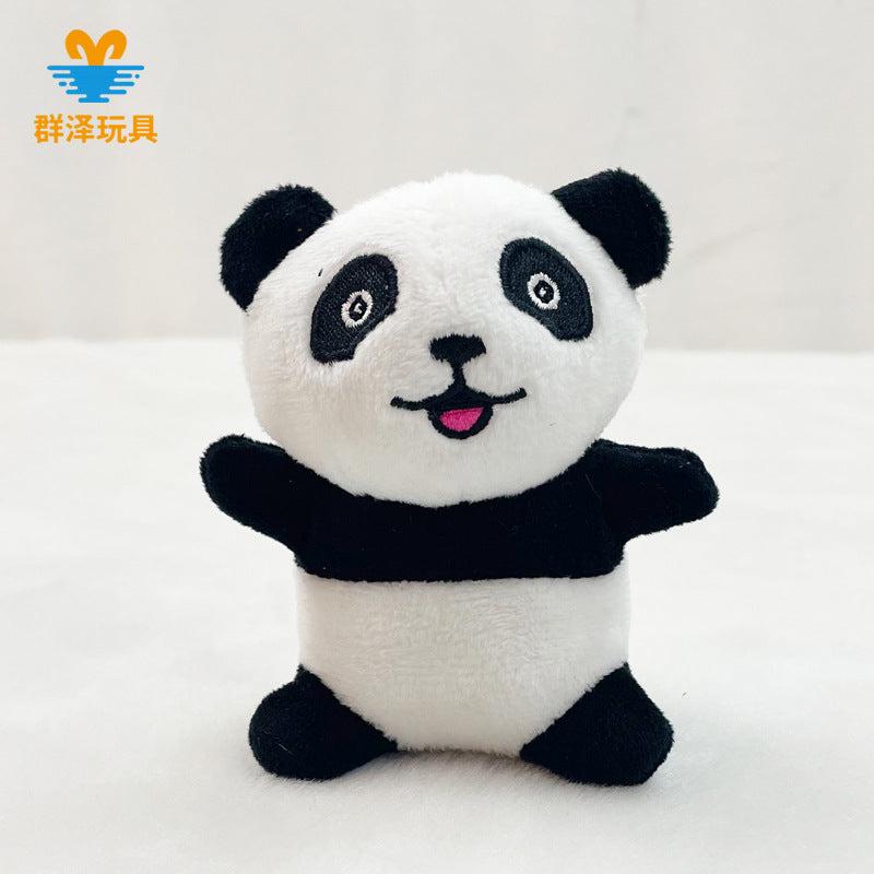 Amazon popular pet toys cat and dog squeaking doll sounding tree hole panda plush toy dog supplies