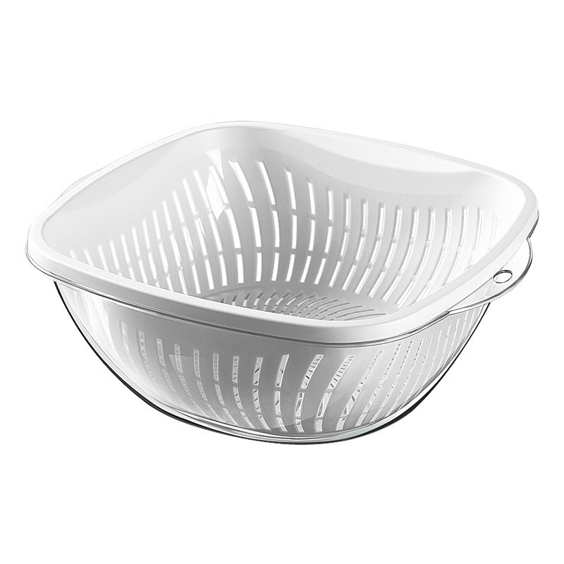 The vegetable washing basin is thickened and enlarged, the vegetable basket is large, the kitchen supplies are household artifacts, and the food-grade fruit plate is double-layer drain basket.