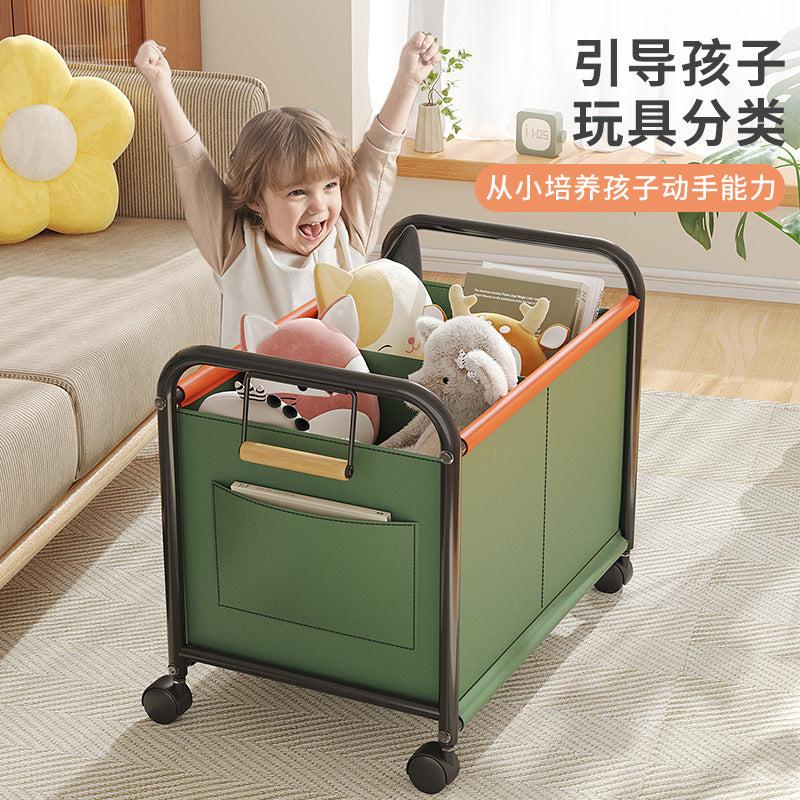 Children's toy storage rack trolley shelf mobile home bookshelf building block picture book doll snack storage basket