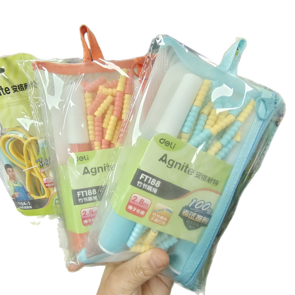 Skipping rope, Deli FT188 primary and secondary school students kindergarten children adult rope length adjustable practice exercise