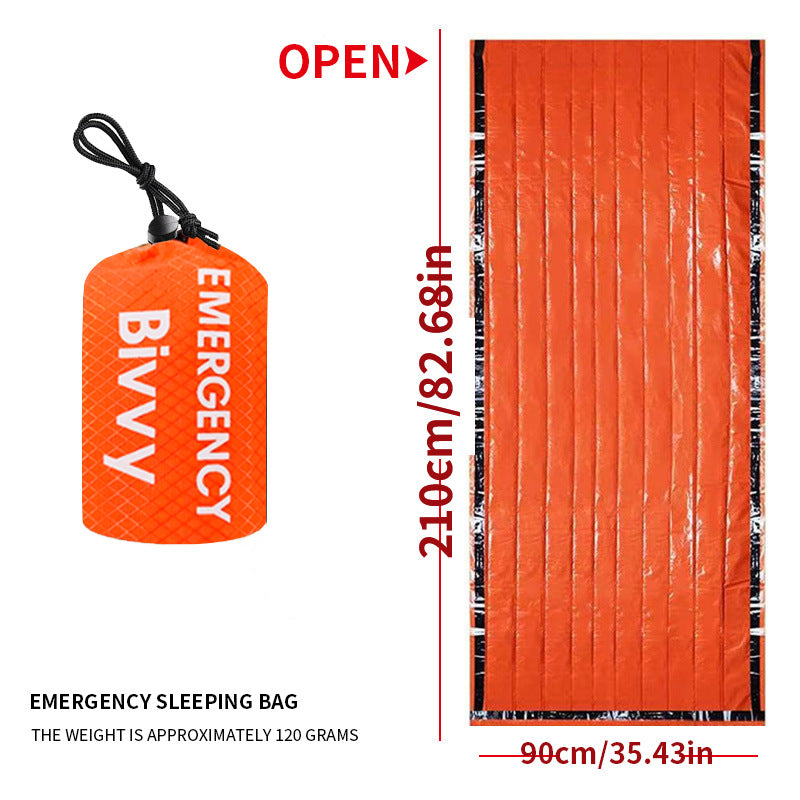 Cross-border outdoor first aid sleeping bag raincoat survival clothing emergency blanket warm and cold camping outdoor hiking equipment poncho