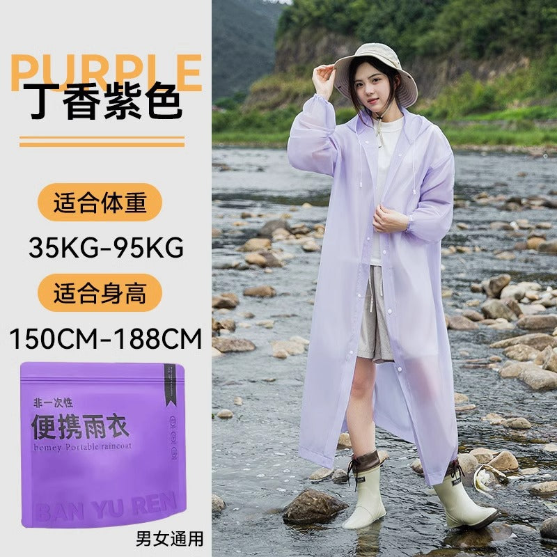 Manufacturer spot eva non-disposable raincoat adult average size long concert travel portable thickened poncho