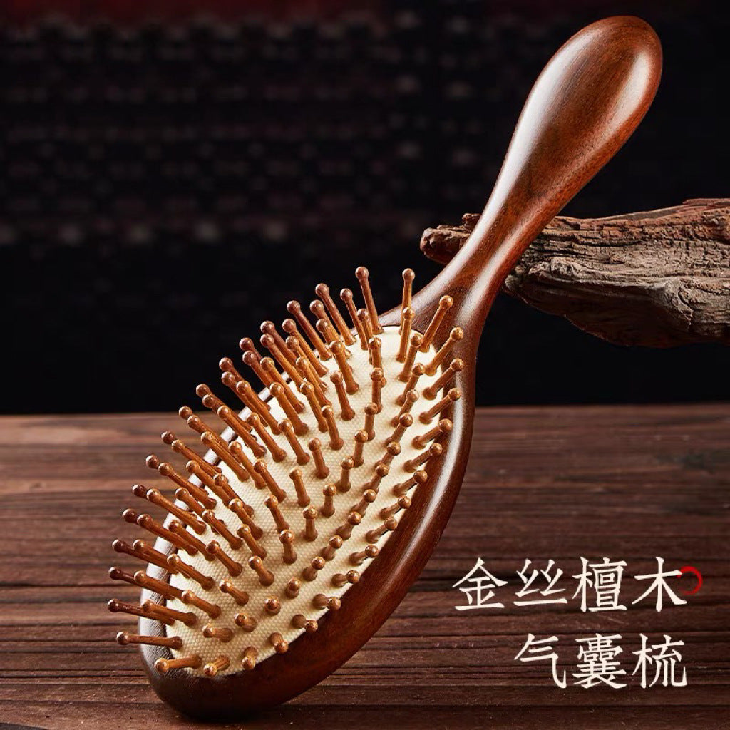 Sandalwood Air Cushion Comb Women's Household Shunfa Head Scalp Meridian Massage Comb Hair Follicle Unclogging Portable Airbag Comb