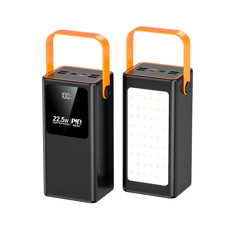 Cross-border wholesale fast charging convenient power bank large capacity outdoor camping durable mobile power supply can be customized logo