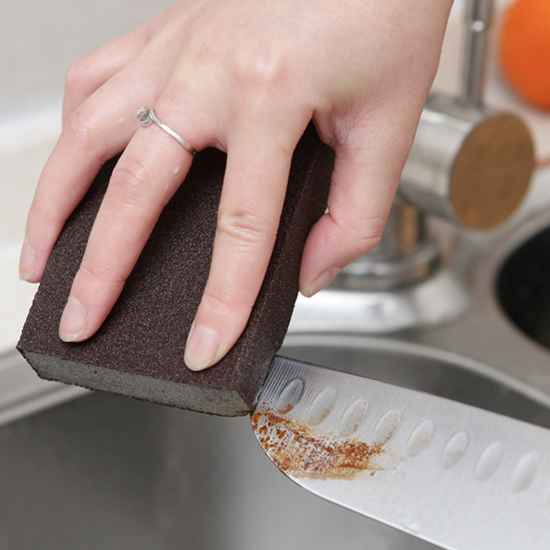 Trapezoidal emery sponge wipe, kitchen cleaning to remove rust, home cleaning, dish washing, pot diamond sponge block