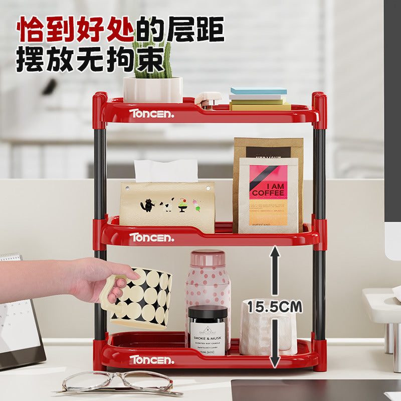 Strictly selected office desktop shelves, household large-capacity multi-functional storage racks, retro wind shelves, water cup racks