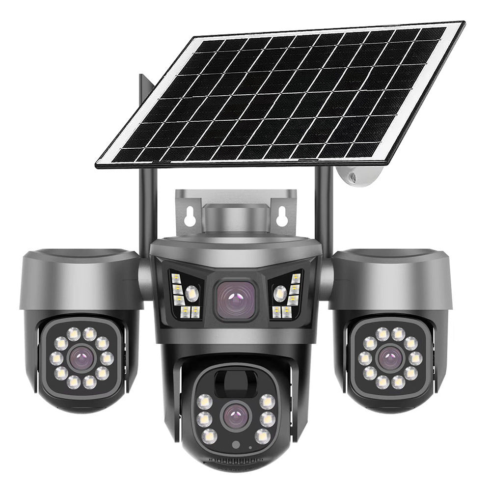 Solar camera V380Pro triple lens 3 gimbal 6 motor 10x zoom outdoor solar camera