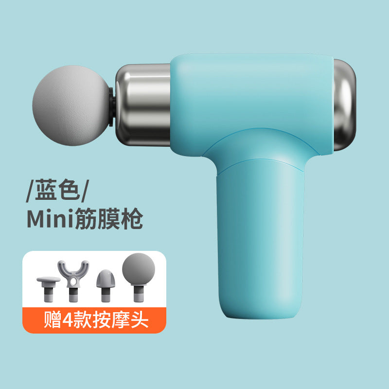Cross-border fascia mini portable stretch multi-head muscle rechargeable massager household stretch high-frequency head fitness