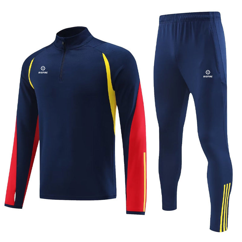 Autumn and winter training clothes jacket men's and women's long-sleeved football sports appearance clothes set custom LOGO quick-drying fitness clothes